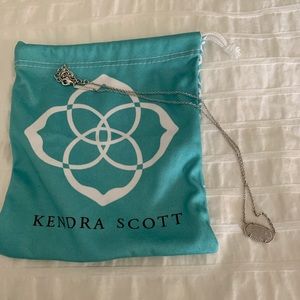 Kendra Scott silver iridescent drusy necklace